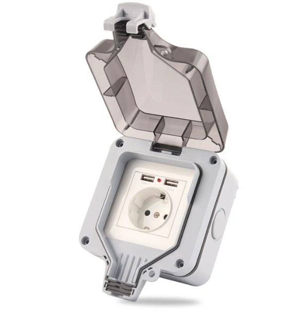 Outdoor Usb Power Outlet - IP66 EU Standard German Style Outdoor