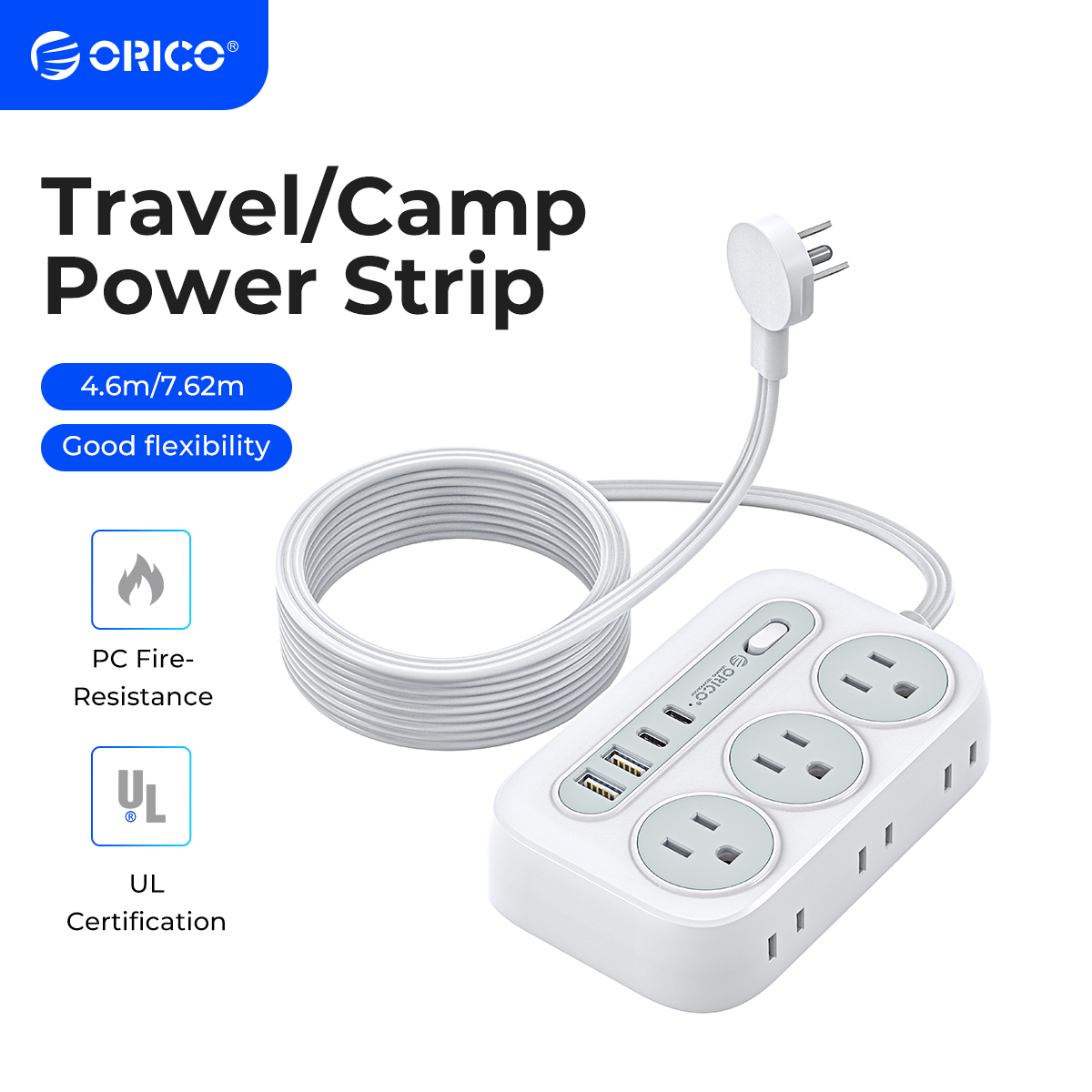 Outdoor Usb Power Strip - ORICO Power Strip with 6 Sockets
