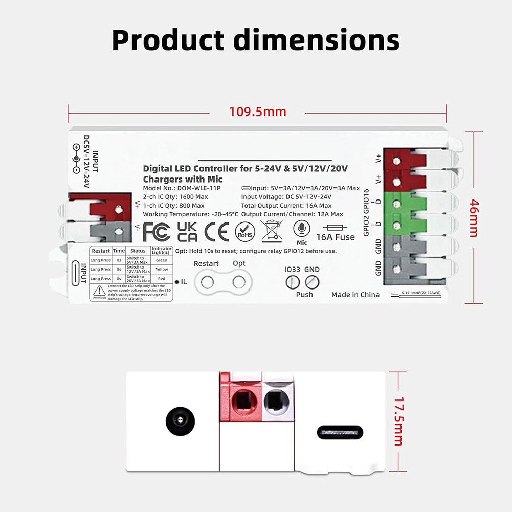 Outdoor Usb Power Strip - USB-C PD LED Strip Controller For
