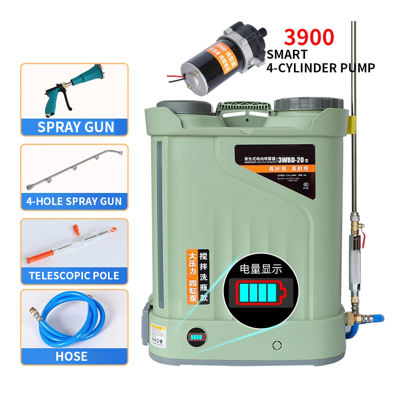 Electric Sprayer Backpack - Four-cylinder Pump Agricultural Sprayer, Stirring and