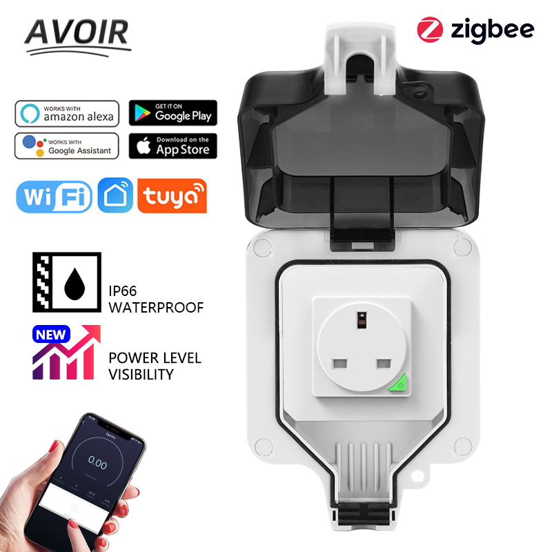Outdoor Zigbee Power Plug - Avoir Zigbee Tuya IP66 Wall Outdoor