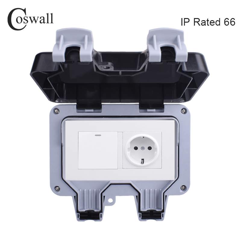Coswall IP66 Weatherproof Wate - огляд і ціна Outdoor Power Outlet Waterproof