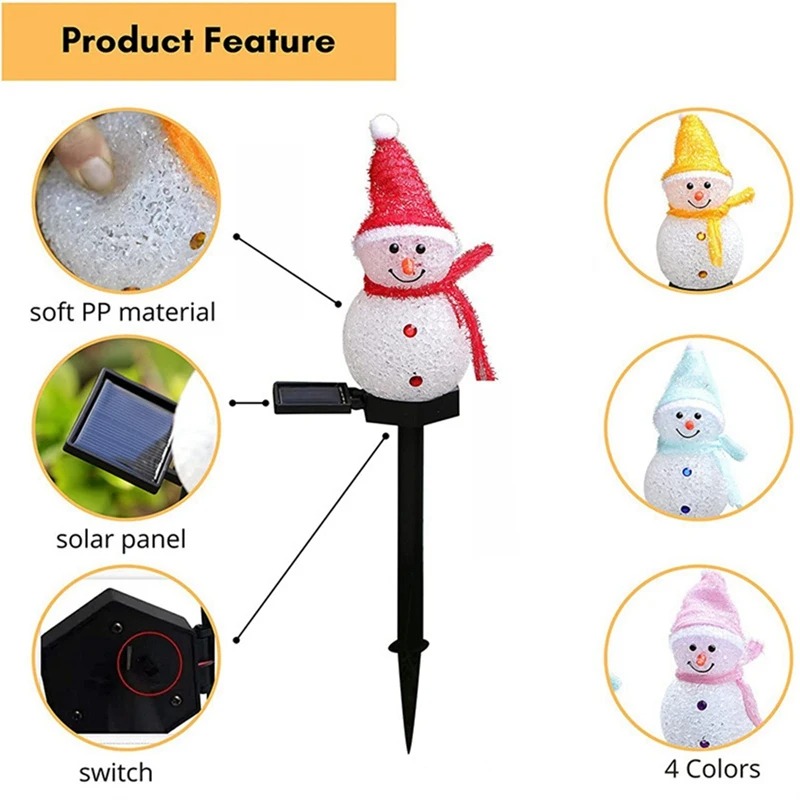 2 LED Snowman Solar Garden Lig - огляд і ціна Outdoor Solar Power Xmas Lights