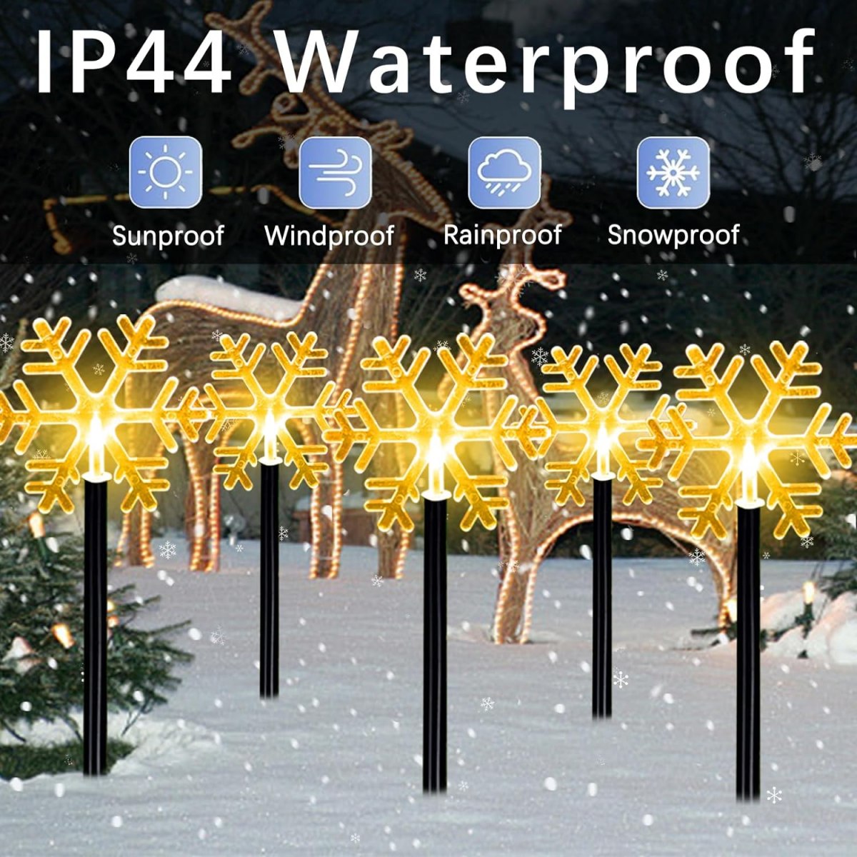 5Pcs Christmas Pathway Lights  - огляд і ціна Outdoor Solar Power Xmas Lights