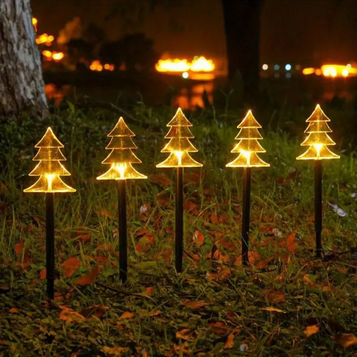 5Pcs Christmas Pathway Lights  - огляд і ціна Outdoor Solar Power Xmas Lights