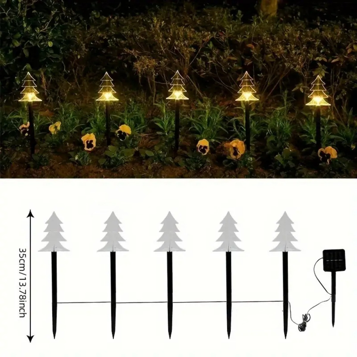 5Pcs Christmas Pathway Lights  - огляд і ціна Outdoor Solar Power Xmas Lights