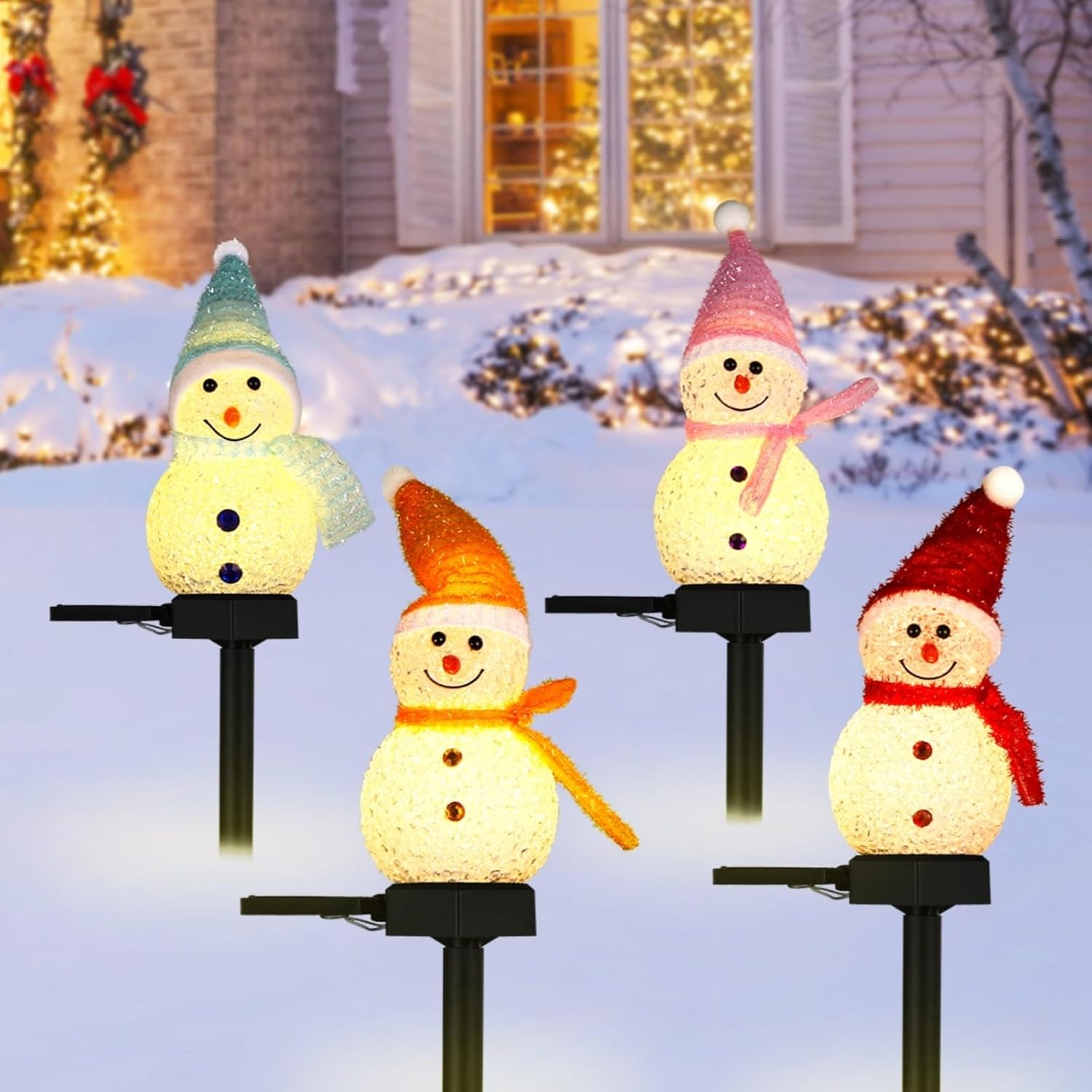 LED Snowman Solar Garden Light - огляд і ціна Outdoor Solar Power Xmas Lights