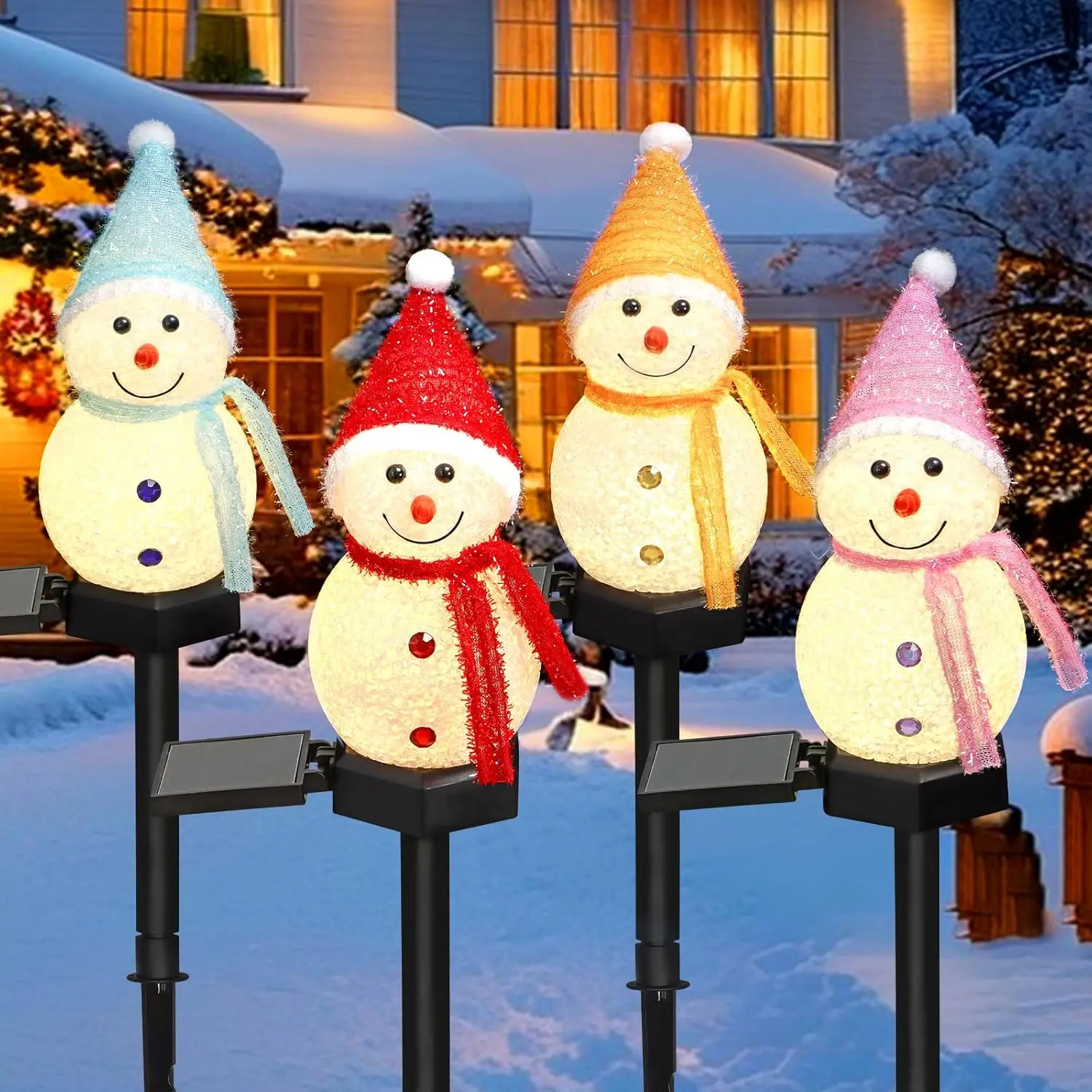 LED Snowman Solar Garden Light - огляд і ціна Outdoor Solar Power Xmas Lights