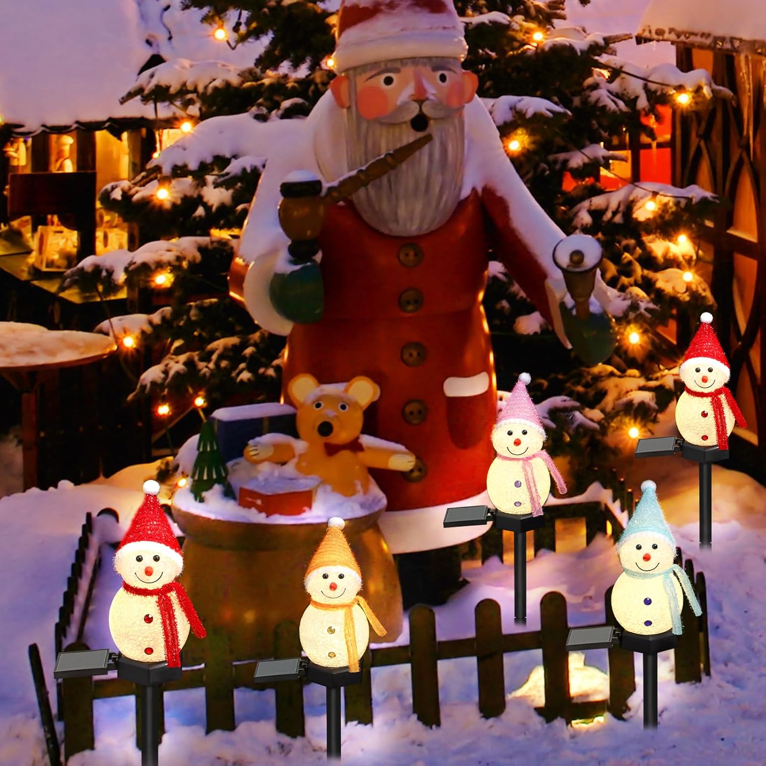 LED Snowman Solar Garden Light - огляд і ціна Outdoor Solar Power Xmas Lights