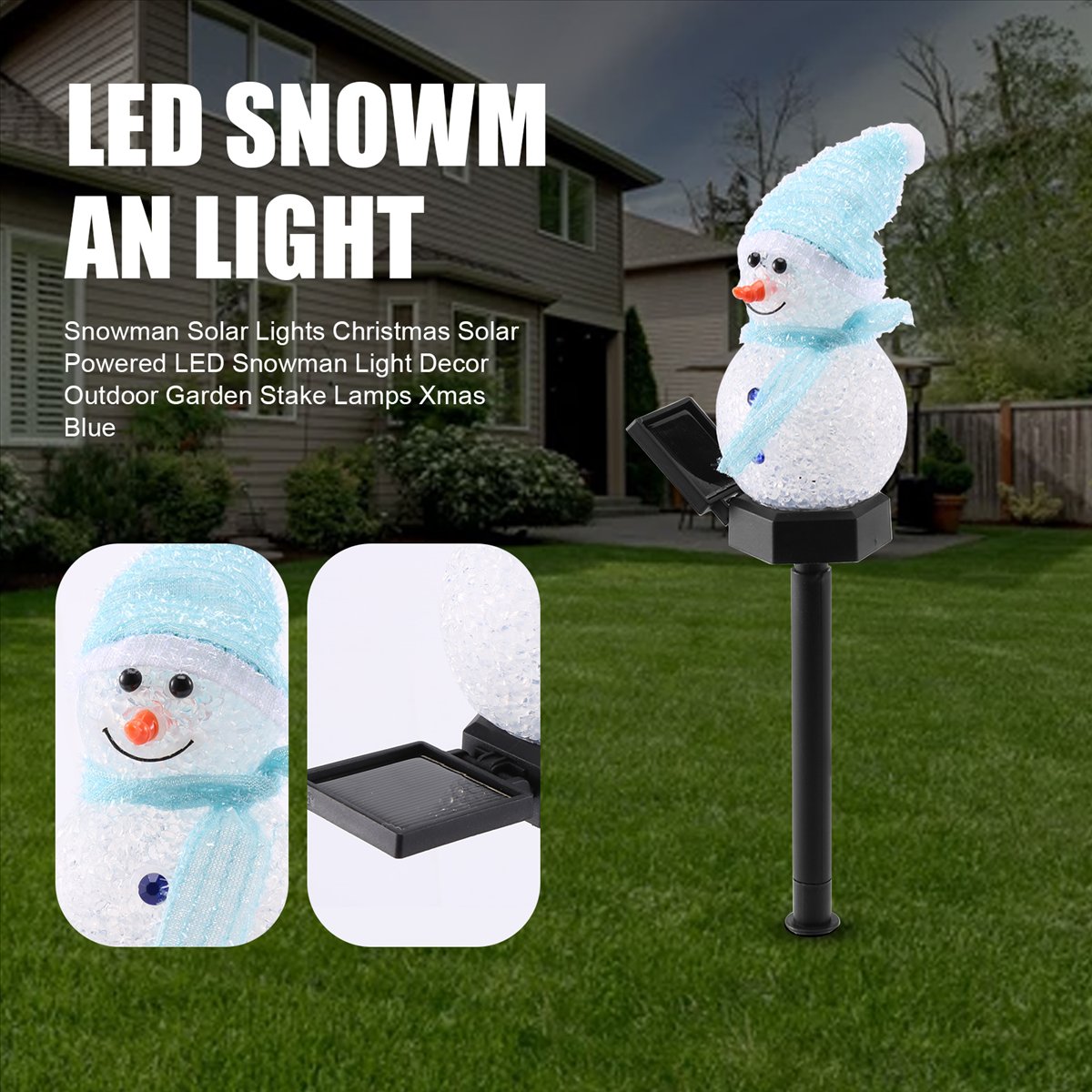 Carefree- Snowman Solar Lights - огляд і ціна Outdoor Solar Power Xmas Lights