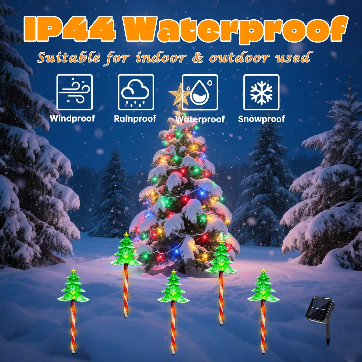 Pop 5pcs/set LED Xmas Tree Dec - огляд і ціна Outdoor Solar Power Xmas Lights