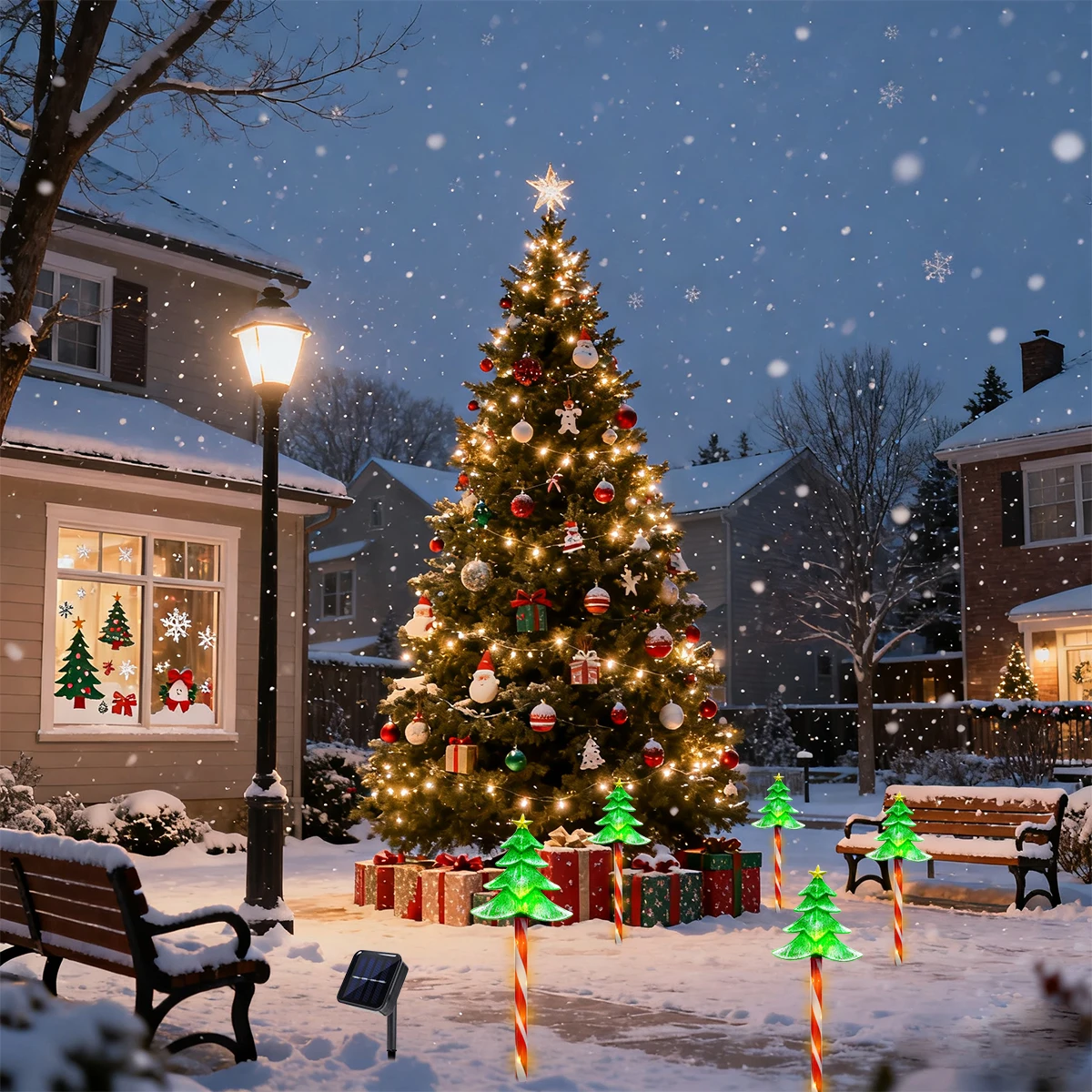 Pop 5pcs/set LED Xmas Tree Dec - огляд і ціна Outdoor Solar Power Xmas Lights