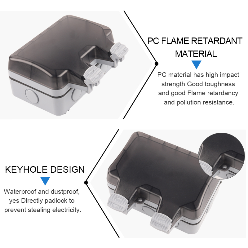 IP66 EU Germany Standard Water - огляд і ціна Outdoor Power Outlet Waterproof