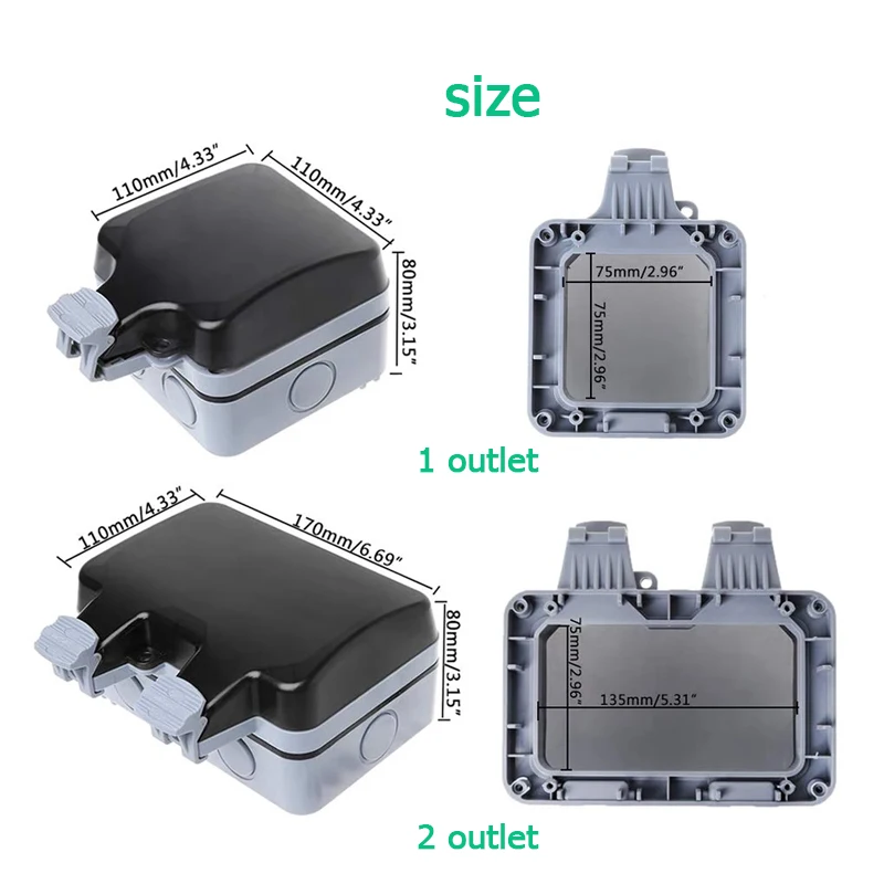 EU KR Outdoor Wall Waterproof  - огляд і ціна Outdoor Power Outlet Waterproof