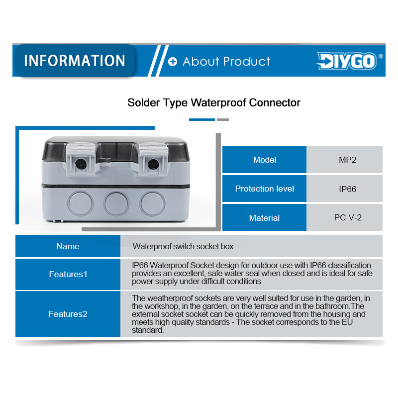 IP66 EU German standard doubll - огляд і ціна Outdoor Usb Power Strip