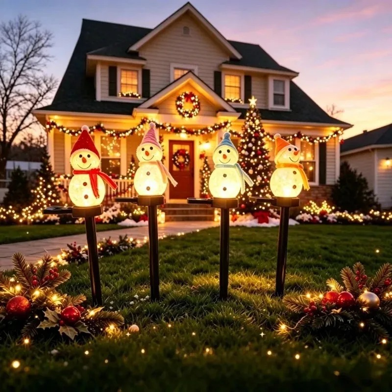 Solar Powered Snowman Ground S - огляд і ціна Outdoor Solar Power Xmas Lights