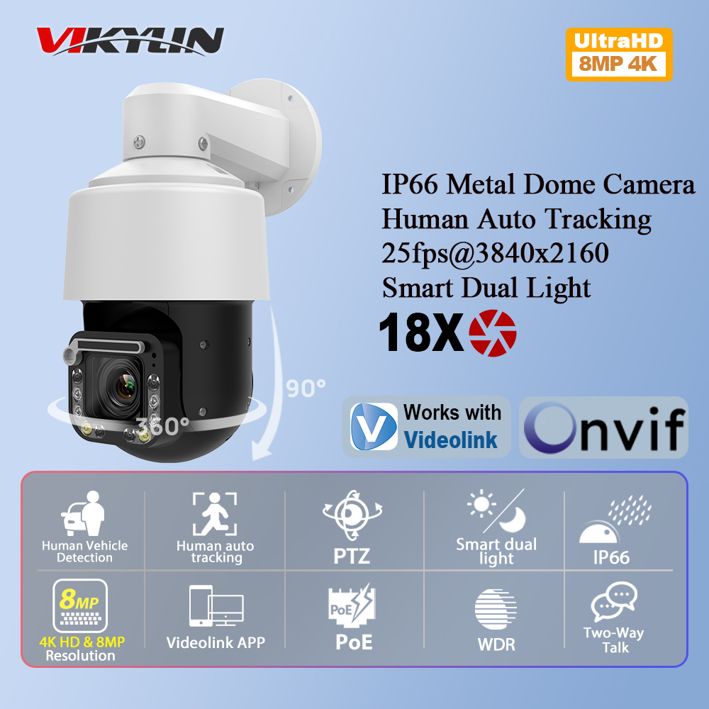 Vikylin 4K 8MP 18X Zoom PTZ IP - огляд і ціна Outdoor Power G Motion