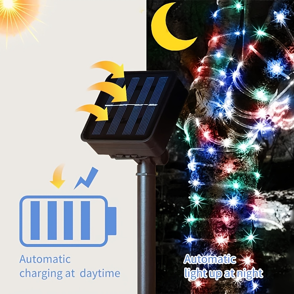 Solar Rope Light 8 Mode Waterp - огляд і ціна Outdoor Solar Power Xmas Lights