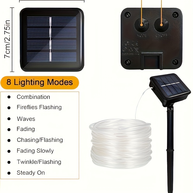 Solar Rope Light 8 Mode Waterp - огляд і ціна Outdoor Solar Power Xmas Lights