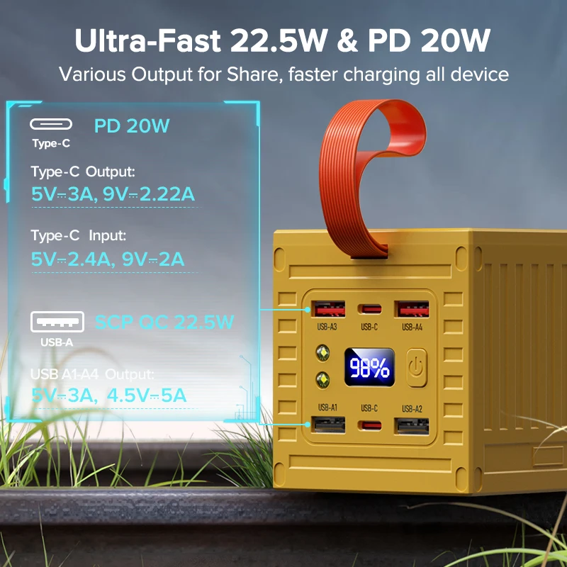 QOOVI 60000mAh Power Bank 22.5 - огляд і ціна Outdoor Usb Power Outlet