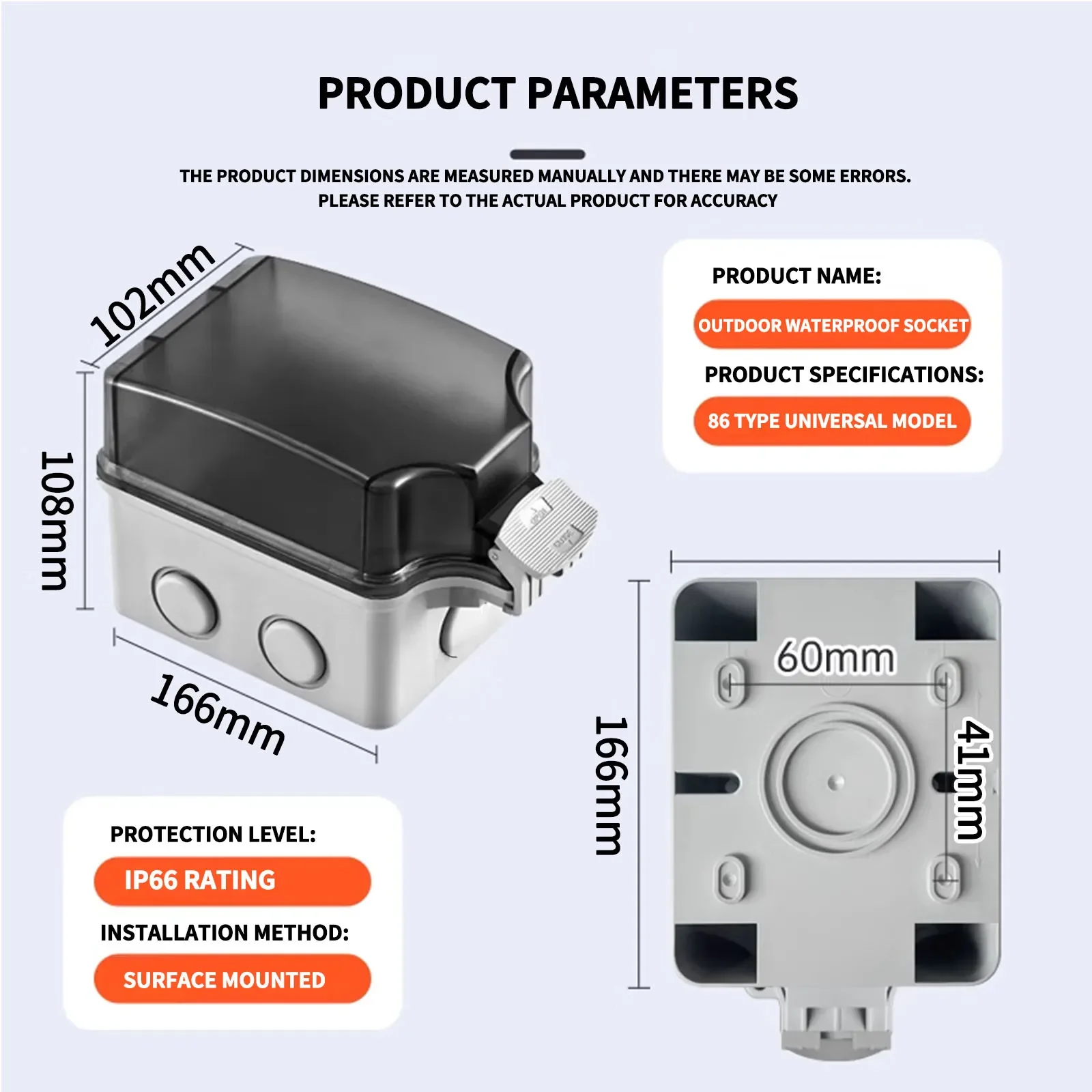 IP66 Industrial Grade Outdoor  - огляд і ціна Outdoor Power Outlet Waterproof